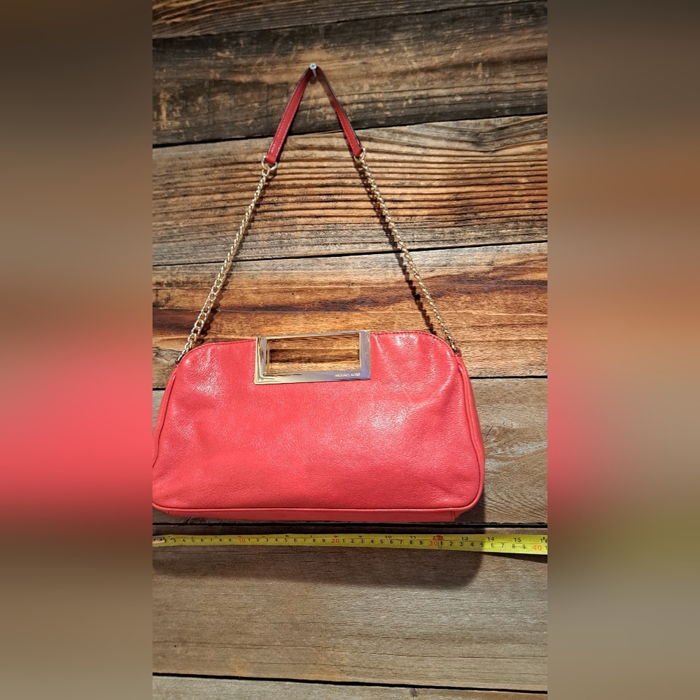 Michael Kors Red Leather & Gold Clutch Bag *Pre-Owned, light use* - Picture 11 of 11